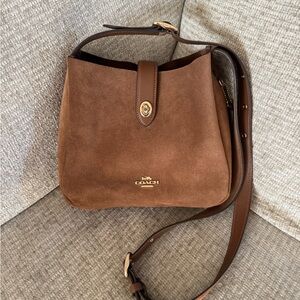 Coach Tan Suede Convertible Crossbody Bag